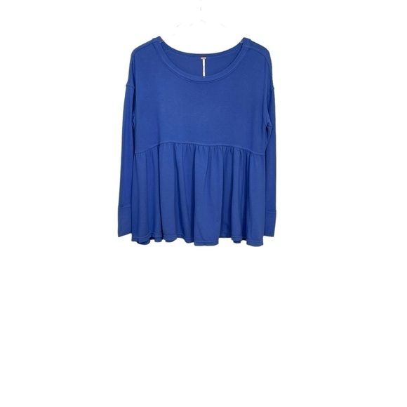 Free People “Forever Your Girl” Cobalt Blue Babydoll Top Size XS - Picture 6 of 13